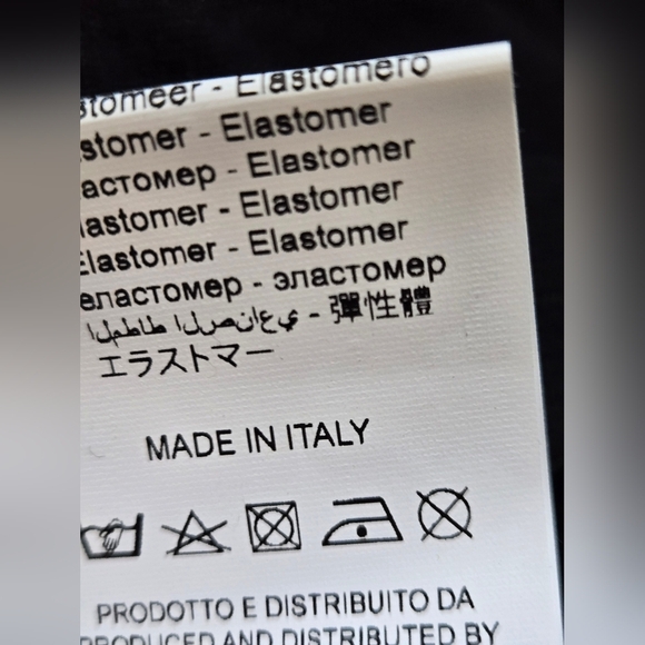 Oblique Creations Italy Black and White Asymmetrical Palm Tree Top. Size Small - Picture 8 of 9